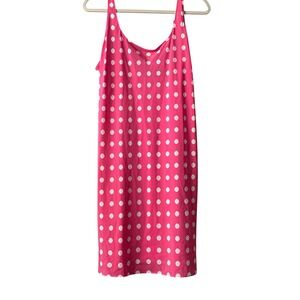 Natori Pink Polka Dot Chemise‎ Slip Nightgown Dress Size Small Silky Sleepwear